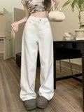 Cute Bow Accent Wide-Leg Jeans