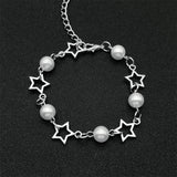 Y2K Star Charm Bracelet with Acrylic Beads - Black or White