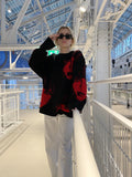 Vintage Ukiyo-e Knit Sweater - Gothic Streetwear Pullover