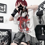 Women's Gothic Rock T-Shirt - Y2K Fashion Japan Style Graphic Tee