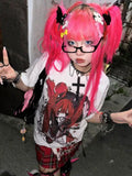 Women's Gothic Rock T-Shirt - Y2K Fashion Japan Style Graphic Tee