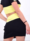 Color-Block Mini Skirt