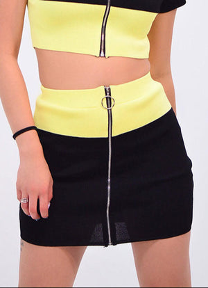 Color-Block Mini Skirt