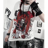 Women's Gothic Rock T-Shirt - Y2K Fashion Japan Style Graphic Tee