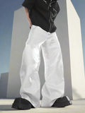 Men's Y2K Streetwear Shiny Pants - Wide Leg, Loose Fit