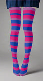 Color Block Pink and Blue Striped Stockings – Trendy and Fun