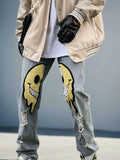 Hardcore Happiness Irregular Ripped Jeans - Unisex Denim Pants