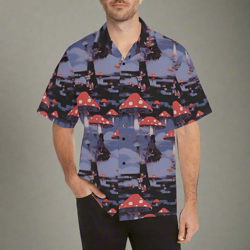 Weirdcore Aesthetic Mushroom Pattern Shirt