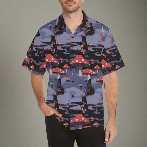 Weirdcore Aesthetic Mushroom Pattern Shirt