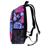 Retrowave Oni Mask Backpack with Vibrant Neon Colors