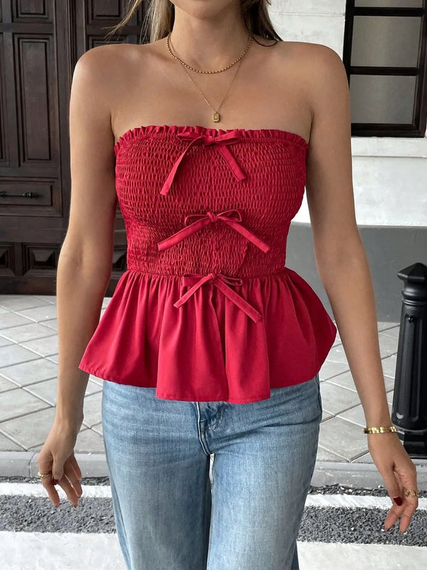 Smocked Bow Tube Top