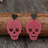 Acrylic Skeleton & Heart Earrings