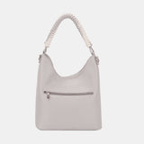 Acubi Woven Handle PU Leather Handbag - In Control Clothing