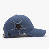 Adjustable Star Raw Hem Acubi Aesthetic Cap