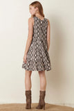 ADORA Snake Print Ruffle Detail Tank Dress
