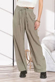 ADORA Waist Tie Crinkle Flowy Pants