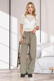 ADORA Waist Tie Crinkle Flowy Pants
