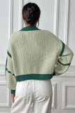 Aesthetic Contrast Open Front Long Sleeve Cardigan