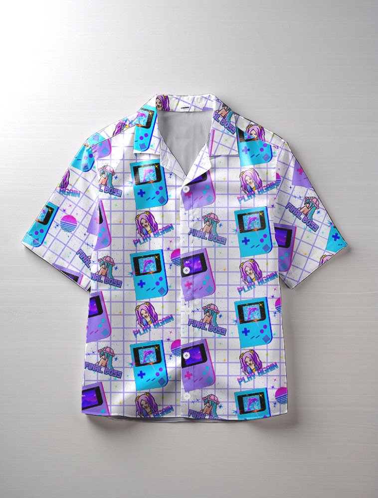 Aesthetic Gamer Vaporwave Hawaiian Shirt - In Control Clothing