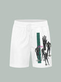 Alive Retro Art White Men's Shorts - In Control Clothing