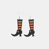 Alloy Wooden Witch Boots Earrings