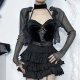 Alternative Fashion Glitter Thin Cardigan - Gothic See Through Top - In Control Clothing