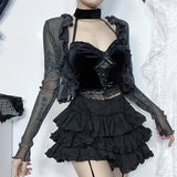 Alternative Fashion Glitter Thin Cardigan - Gothic See Through Top - In Control Clothing