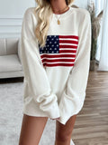 American Flag Long Sleeve Knit Top - In Control Clothing