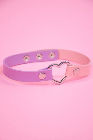 Amor Heart Color Block Choker Necklace