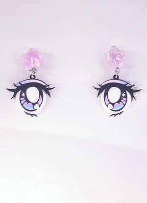 Anime Eye Clip On Earrings