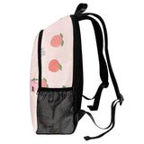 Peach Pattern Backpack - Trendy Pastel Aesthetic