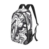 Black and White Art Backpack - Stylish Abstract Design