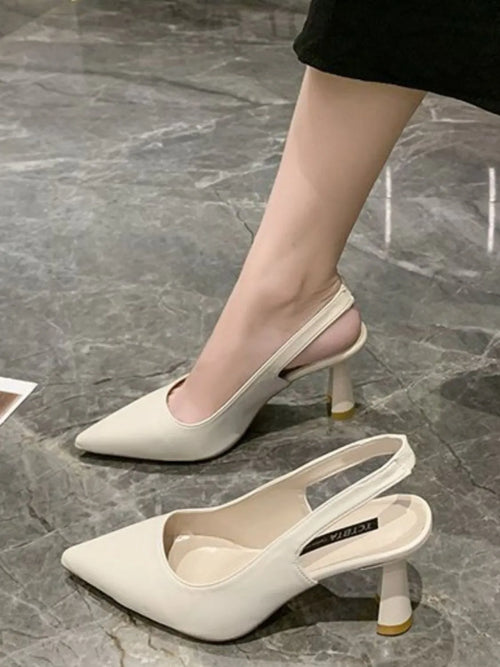 Women’s Pointed-Toe Slingback Block-Heel Pumps
