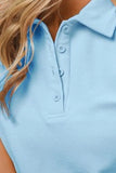 BiBi Short Puff Sleeve Pique Shirt
