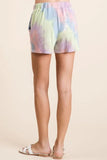 BiBi Tie Dye French Terry Casual Shorts with Twill Tape