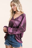 BiBi Tie Dye Hacci Knit Top with Bubble Sleeves