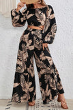 Black Beige Botanical Print 2 - Piece Set – Resort Outfit