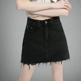 Black Cotton Mini Skirt - In Control Clothing