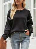 Black Drop Shoulder Knit Top