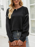 Black Drop Shoulder Knit Top