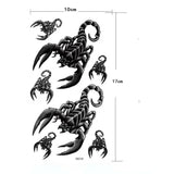 Black Scorpion Arm Tattoo Sticker - Temporary Waterproof Art - In Control Clothing