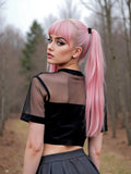 Moon Child Mesh Crop Tee