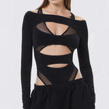 Bodycon Hollow Out Acubi Bodysuit - In Control Clothing