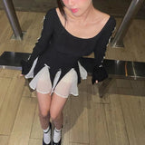 Bow Lace Up Mini Dresses - Y2k Acubi Fashion - In Control Clothing