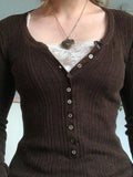 Brown Casual Fashion Knit Sweater - In Control Clothing
