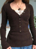 Brown Casual Fashion Knit Sweater - In Control Clothing