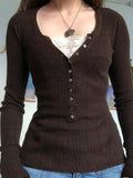 Brown Casual Fashion Knit Sweater - In Control Clothing