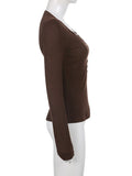 Brown Casual Fashion Knit Sweater - In Control Clothing
