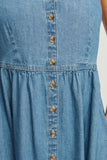 Button Front Denim Cami Dress