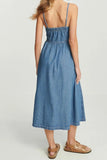 Button Front Denim Cami Dress